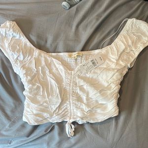 White Ruffled Crop Top